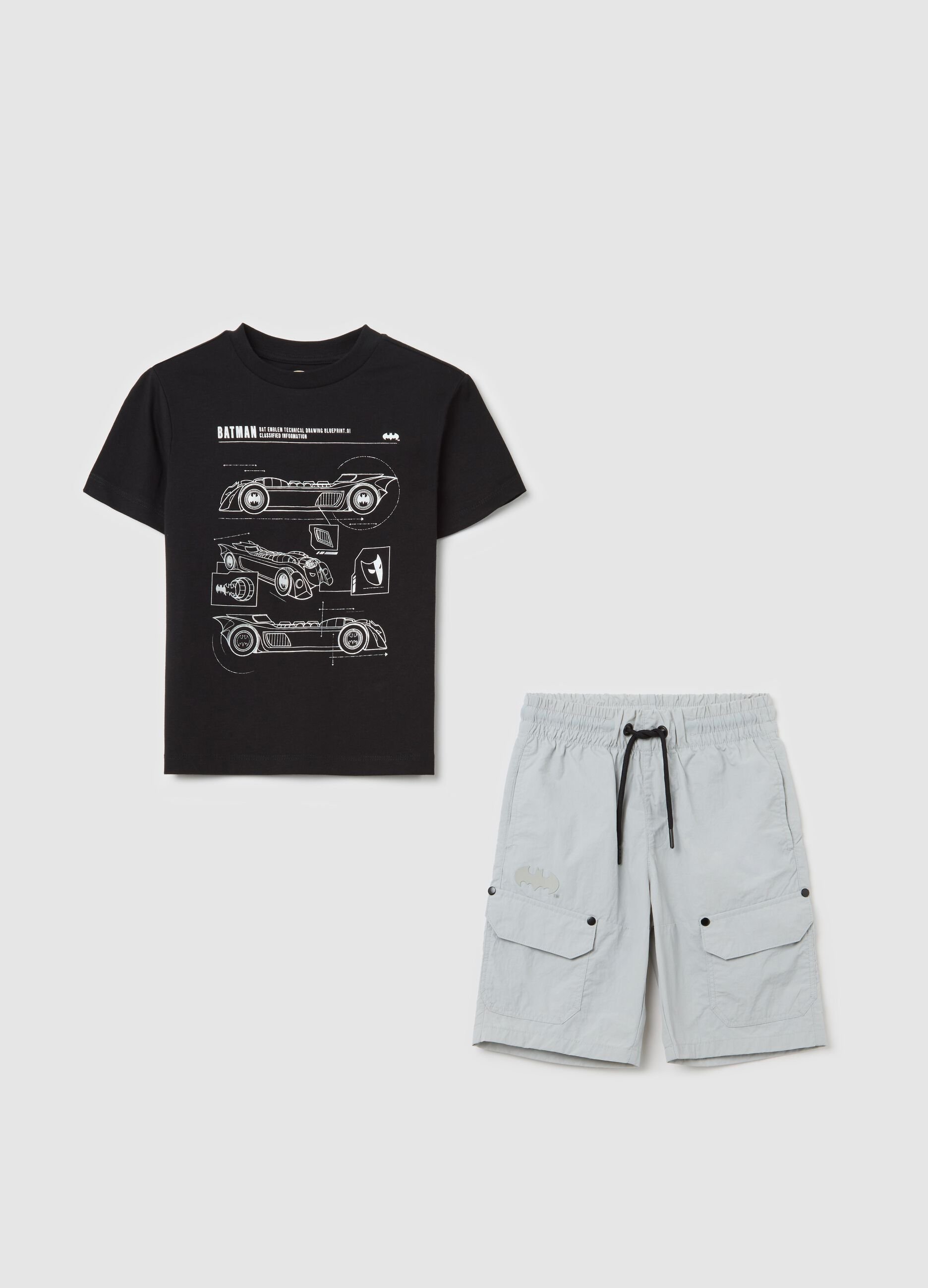 Black and white jogging set in cotton