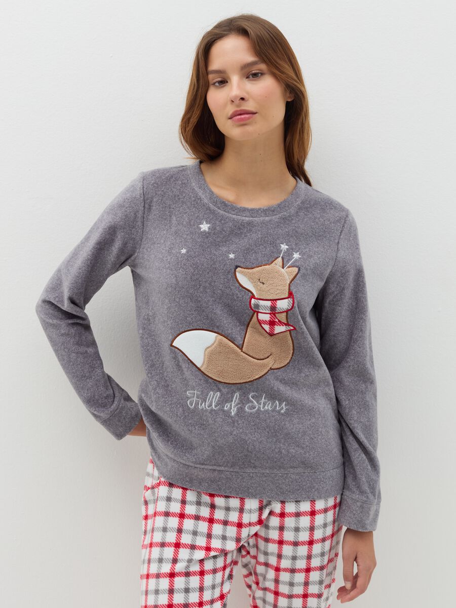 Pigiama in velour con ricamo "Full of Stars"_1