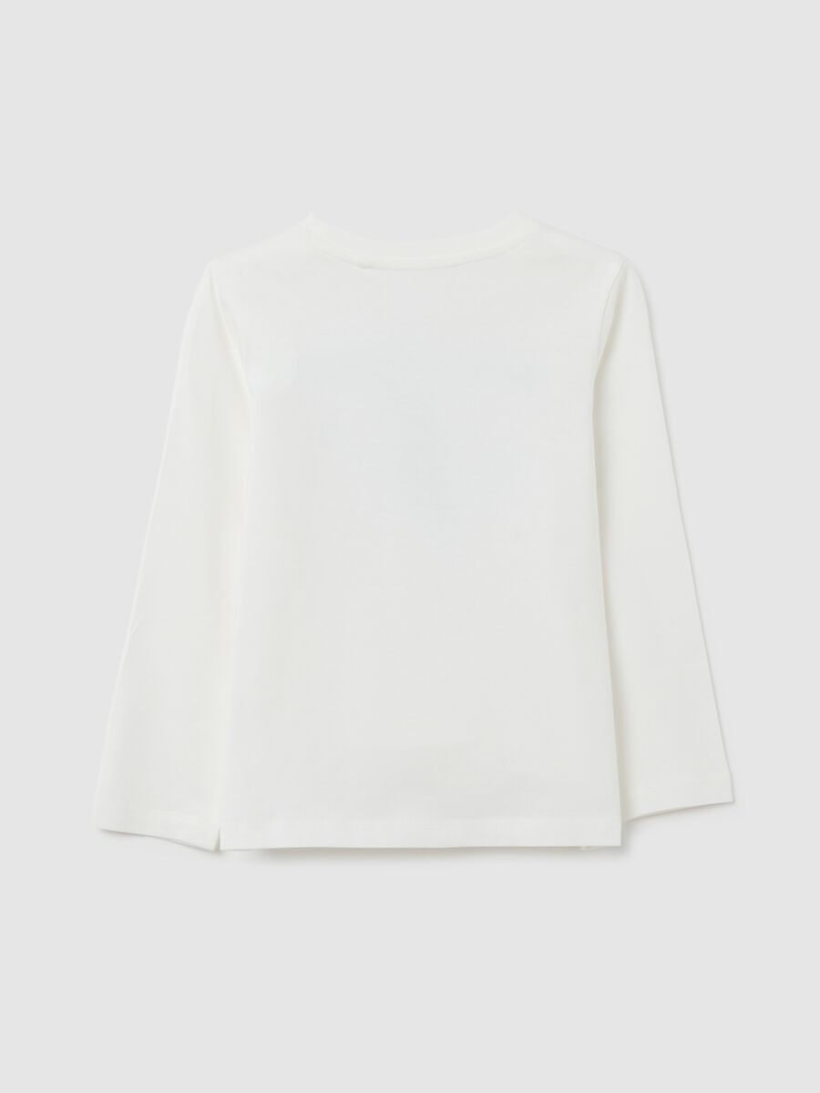 Girls' White Cotton T-Shirt, Regular Fit_1