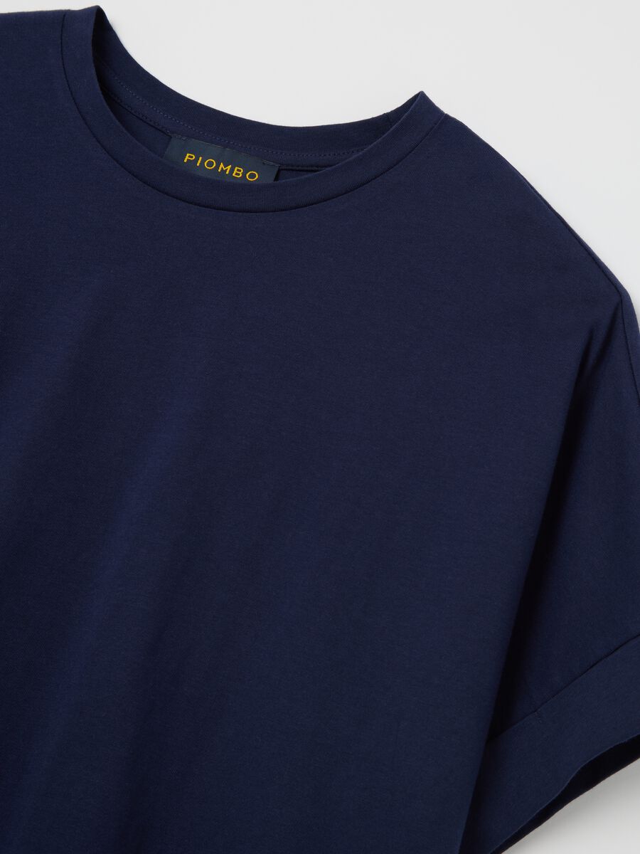 Piombo Blue Cotton T-shirt_5