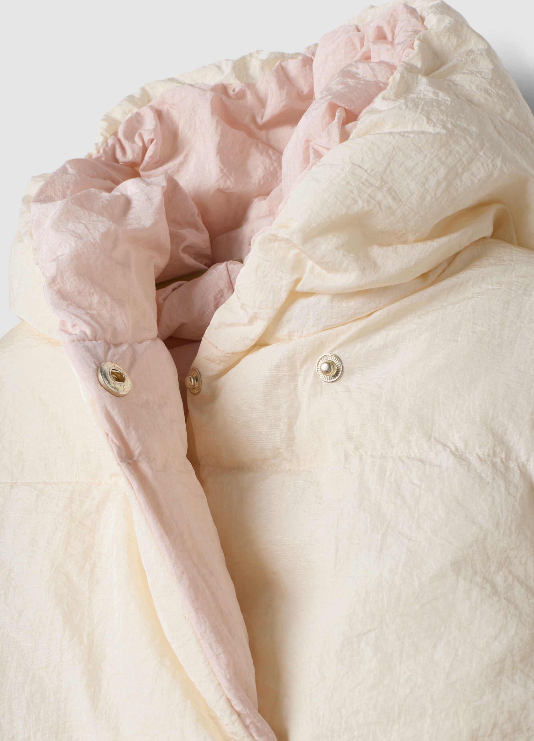 White hooded padded jacket, regular fit