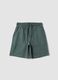 Green organic cotton shorts with elasticated waist_0