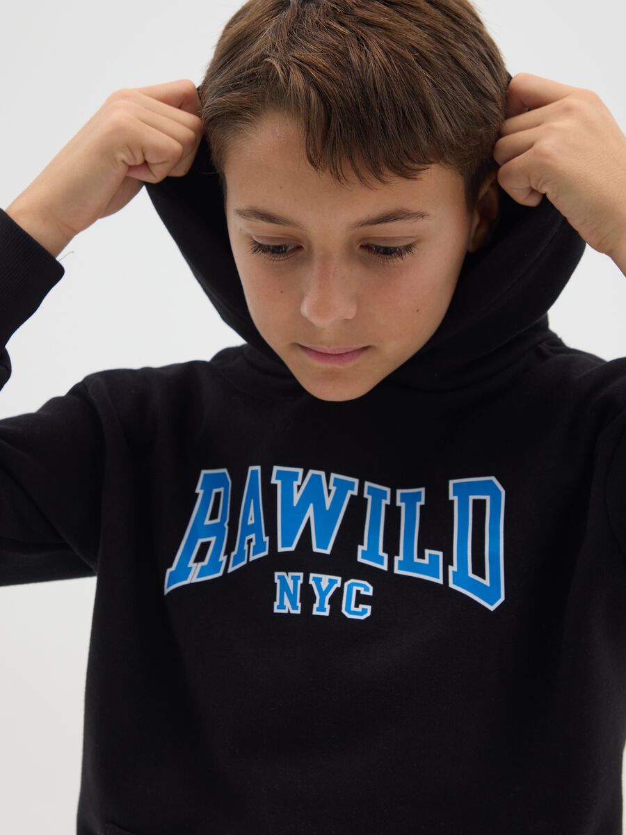 Children's sweatshirt in black cotton blend regular fit_2