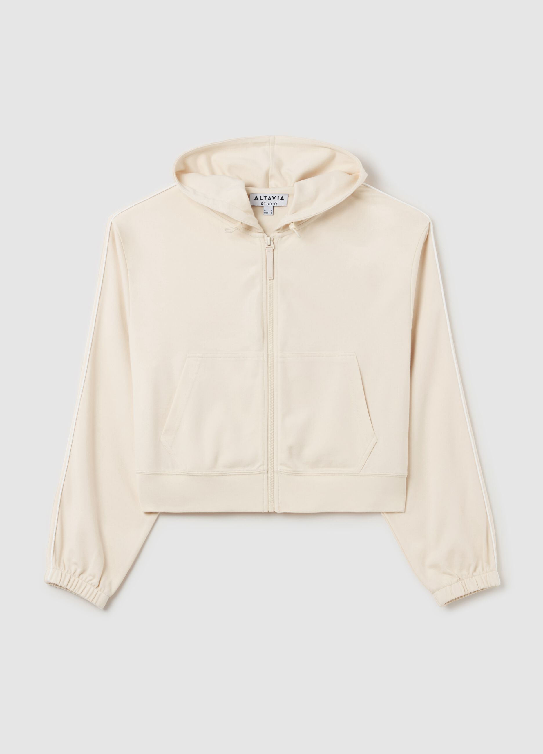 Full-zip crop con cappuccio e piping ALTAVIA STUDIO