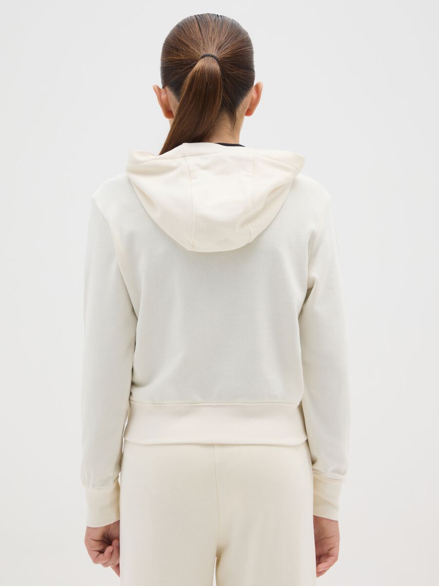 Felpa da ragazze in puro cotone bianca regular fit_1