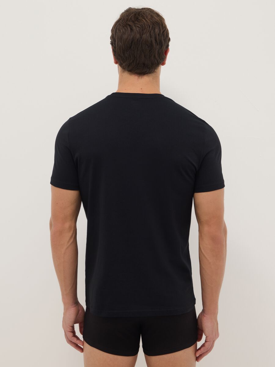 Two-Pack Black T-shirts in Pure Cotton Regular Fit_2
