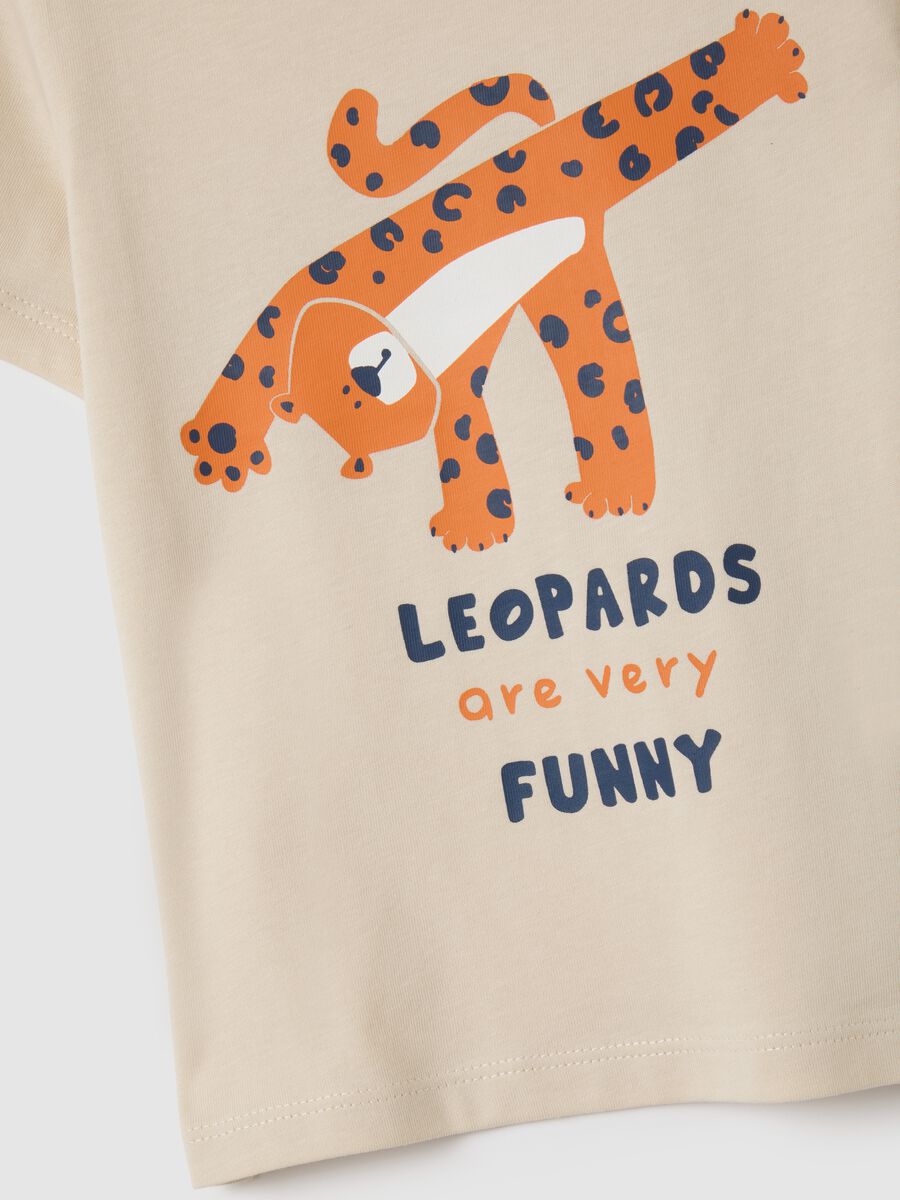 Children's beige pure cotton t-shirt regular fit_3