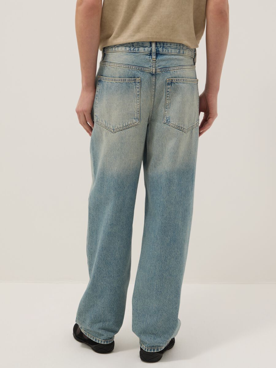 Blue baggy jeans in pure stretch cotton_2