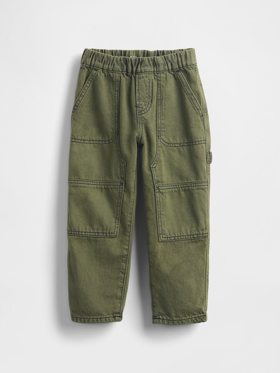 Pantaloni verde in denim per bambino_1