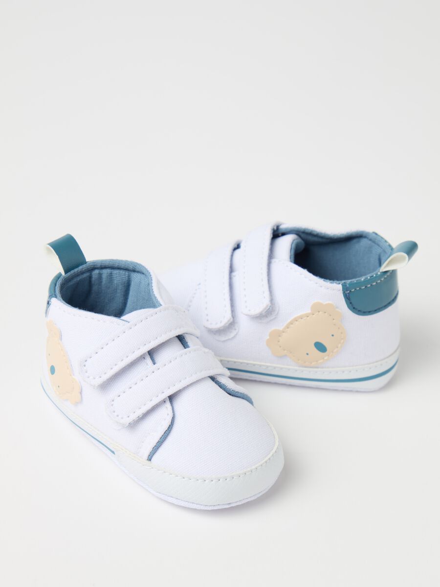 Cotton shoes with panda patch_1