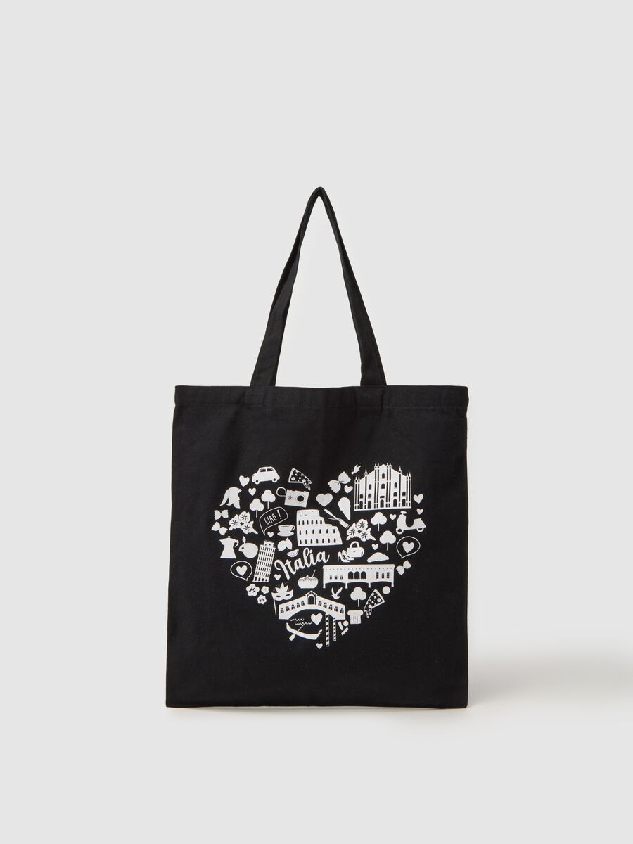 Multicoloured pure cotton shopper bag_0