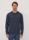 Navy blue striped pure organic cotton crew-neck pyjamas_1