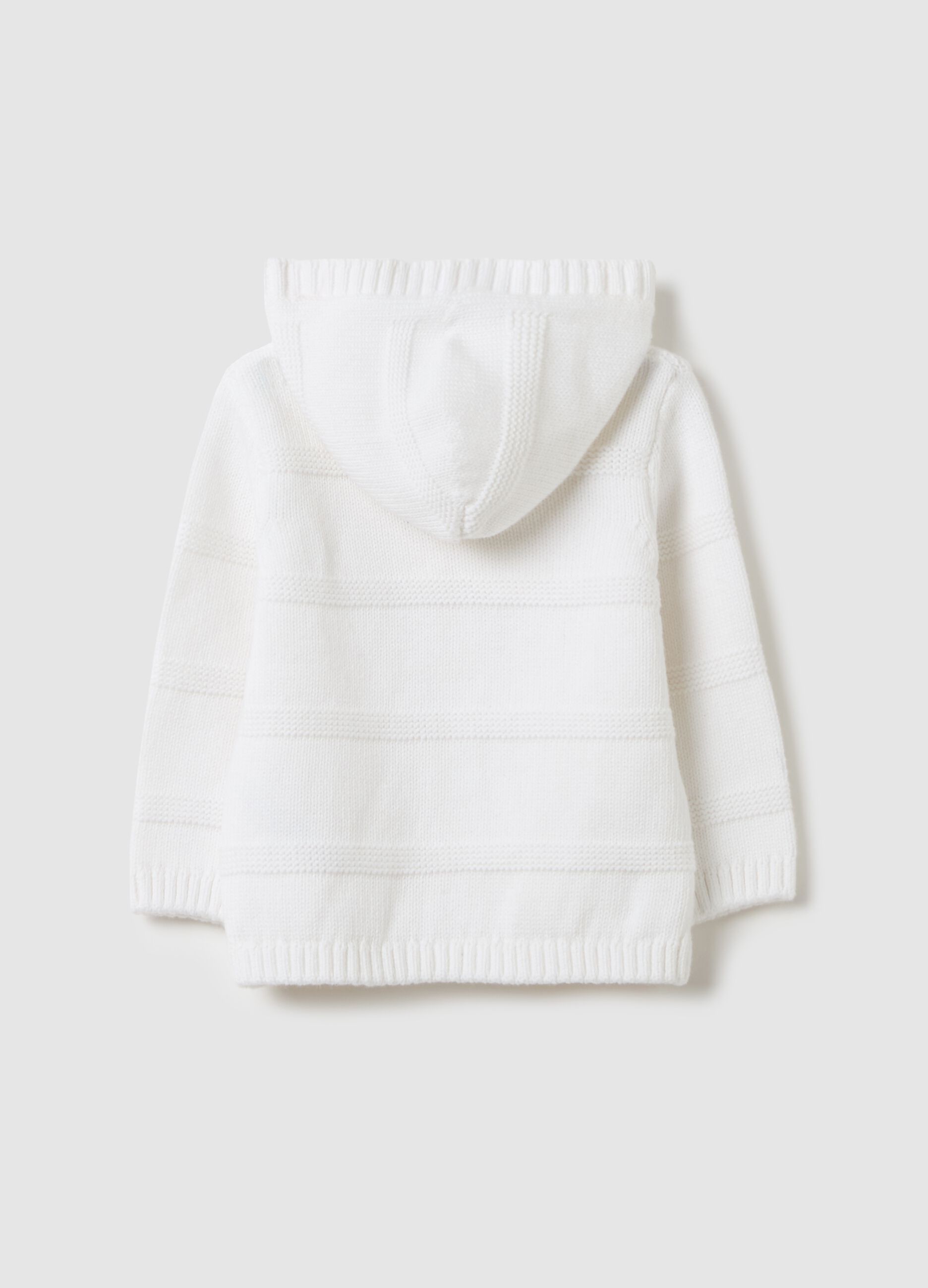 Cotton cardigan with hood