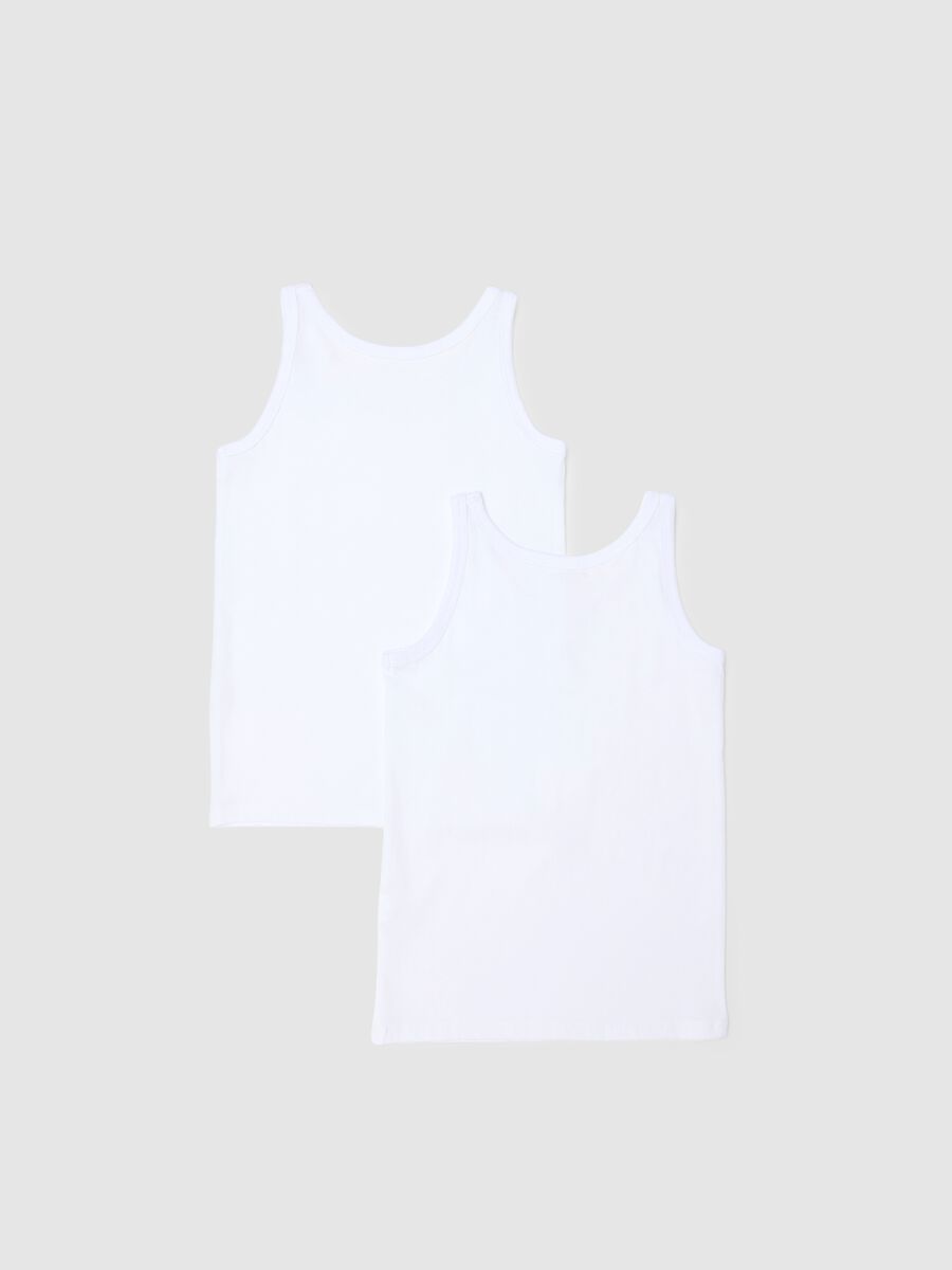 Child's White Vest Twin Pack in Pure Cotton_1