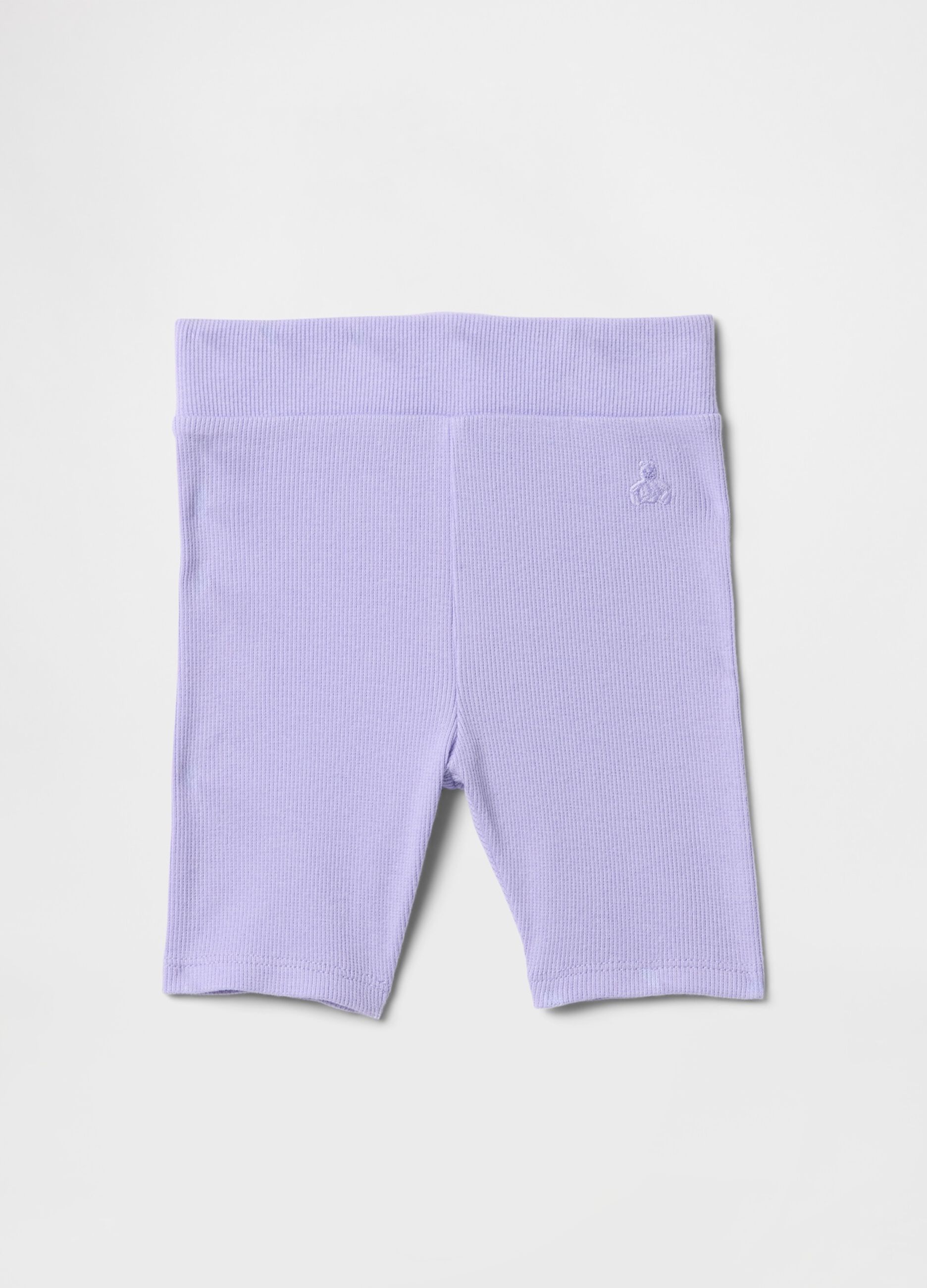 Purple Ribbed Shorts