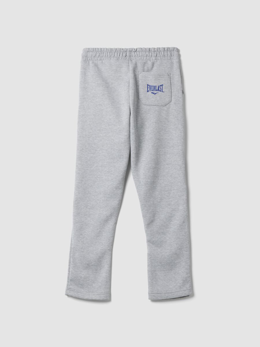Grey marl cotton-blend joggers with contrast side stripes_2