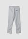Grey marl cotton-blend joggers with contrast side stripes_2