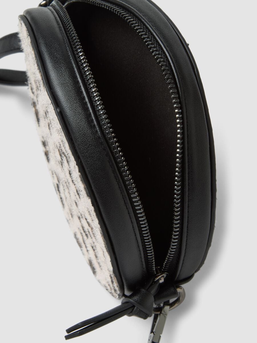 Borsa rotonda beige con stampa animalier_3