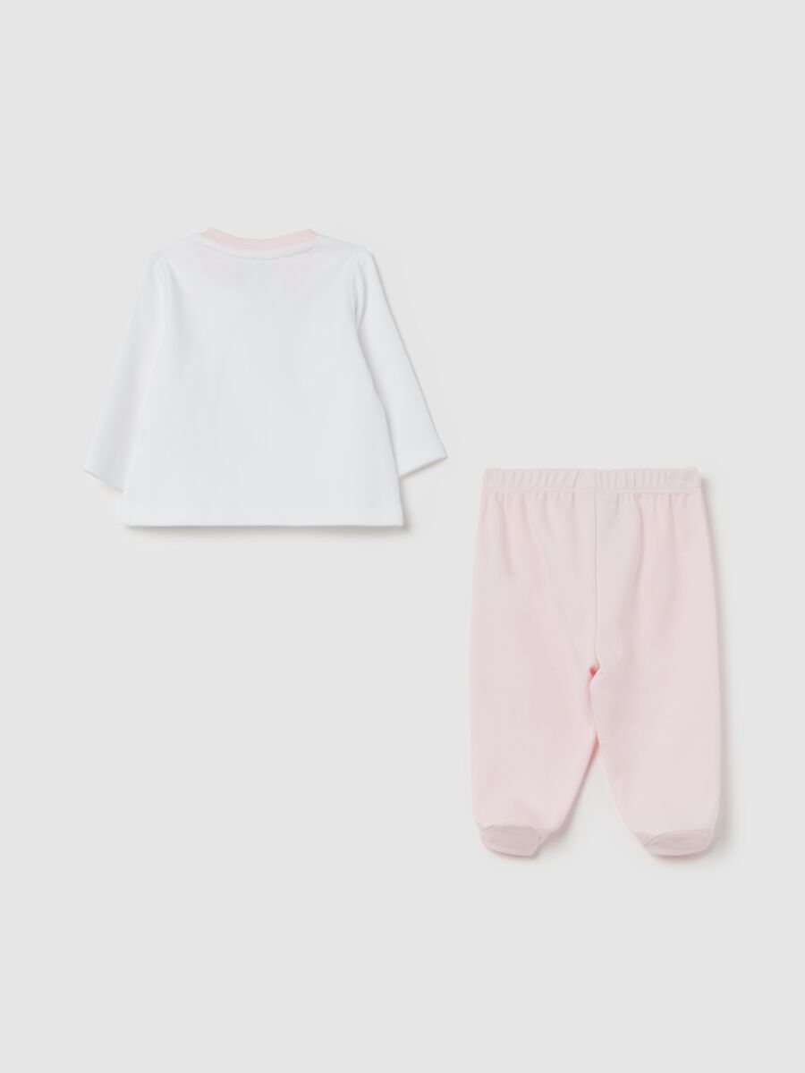 Set t-shirt e ghettine in velour con stampa_1