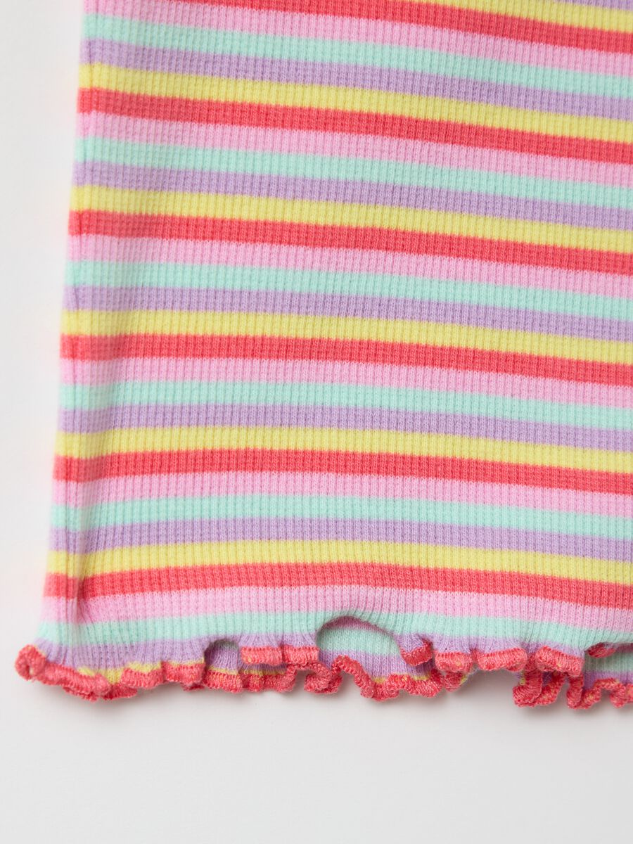 Ribbed T-shirt with striped pattern_3