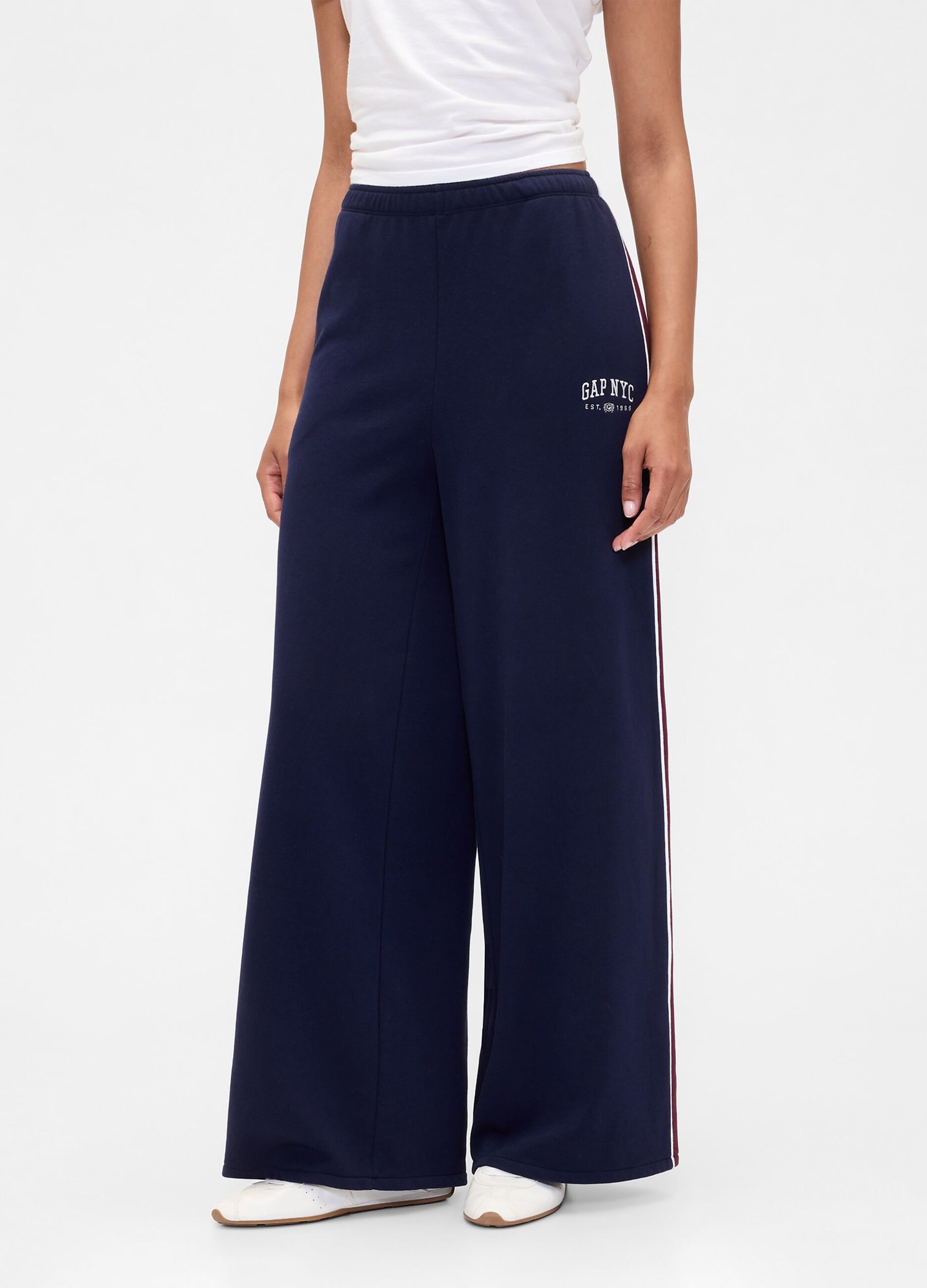 Blue cotton blend palazzo trousers