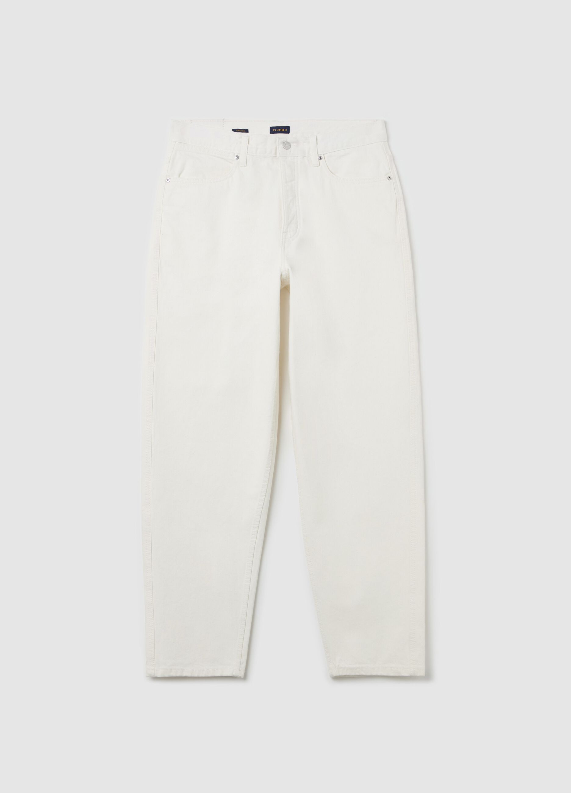White regular-fit jeans with five pockets