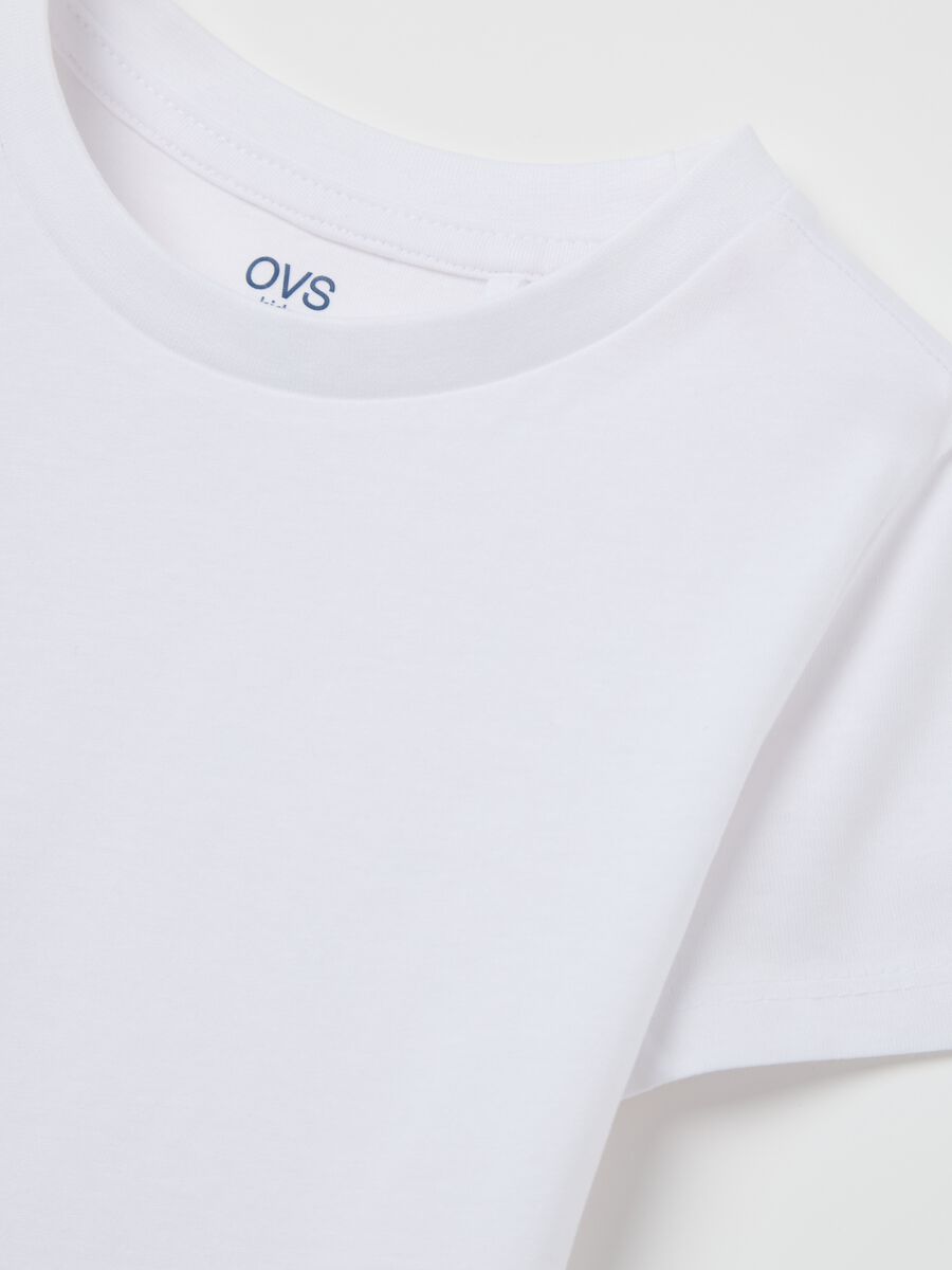 White T-shirt with glitter shell print for girls_2