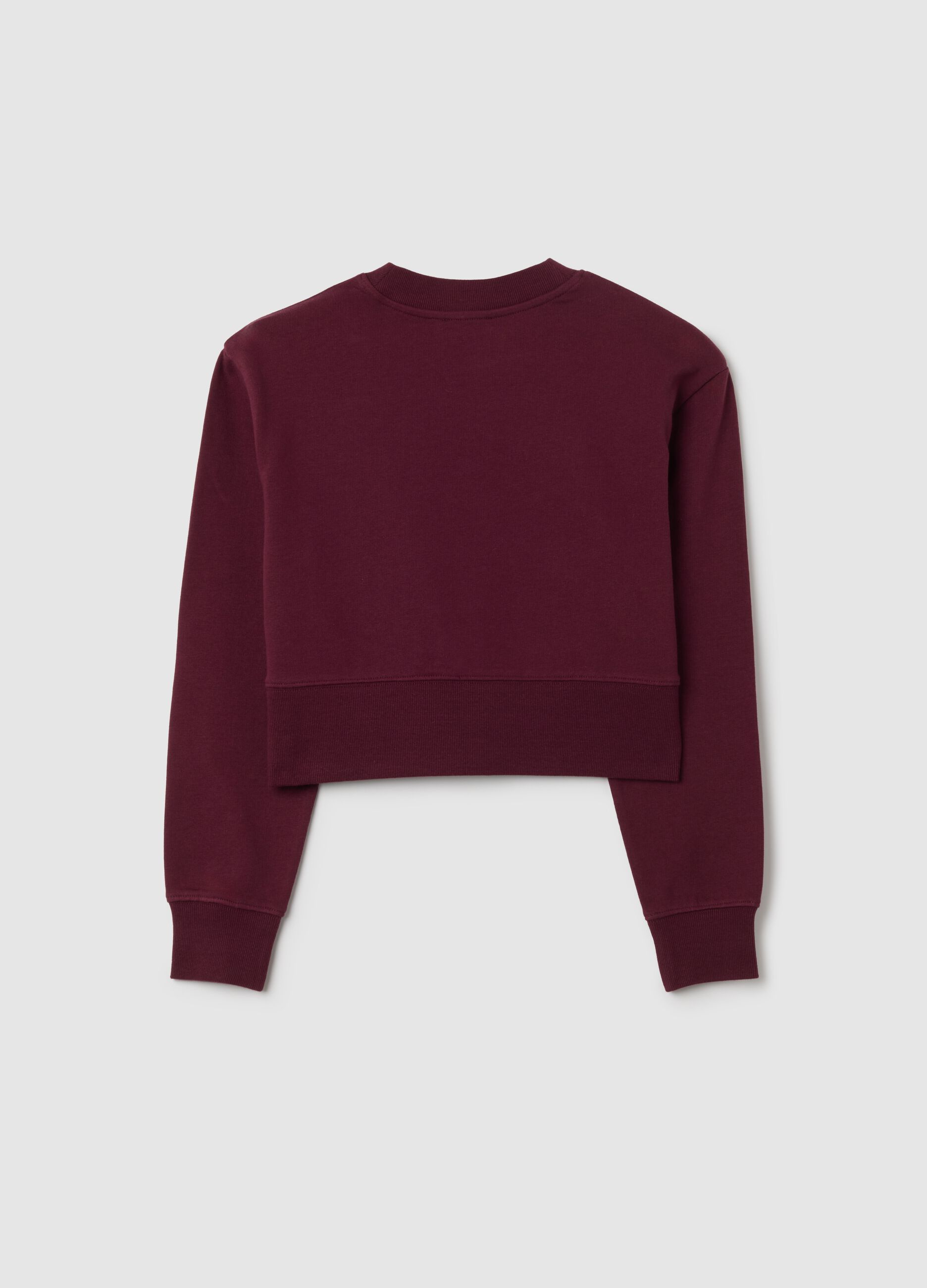 Girls' pure cotton red sweatshirt, regular fit
