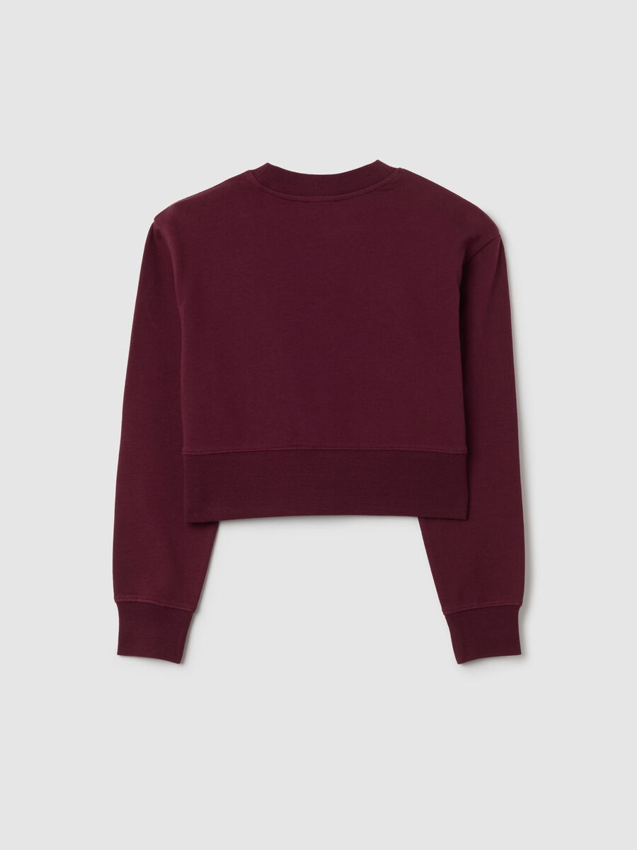 Felpa da ragazza in puro cotone rosso regular fit_4