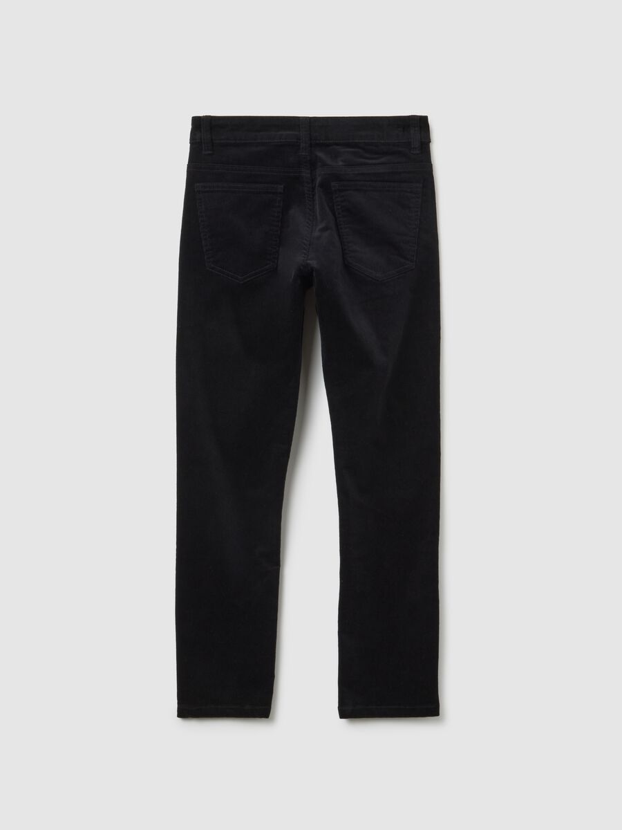 Boy's black trousers in cotton blend regular fit_1