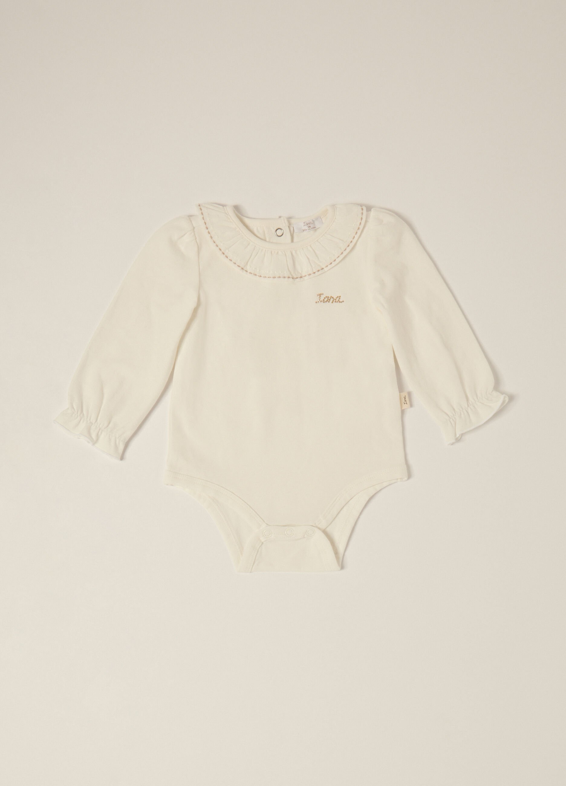 White cotton baby girl's outfit
