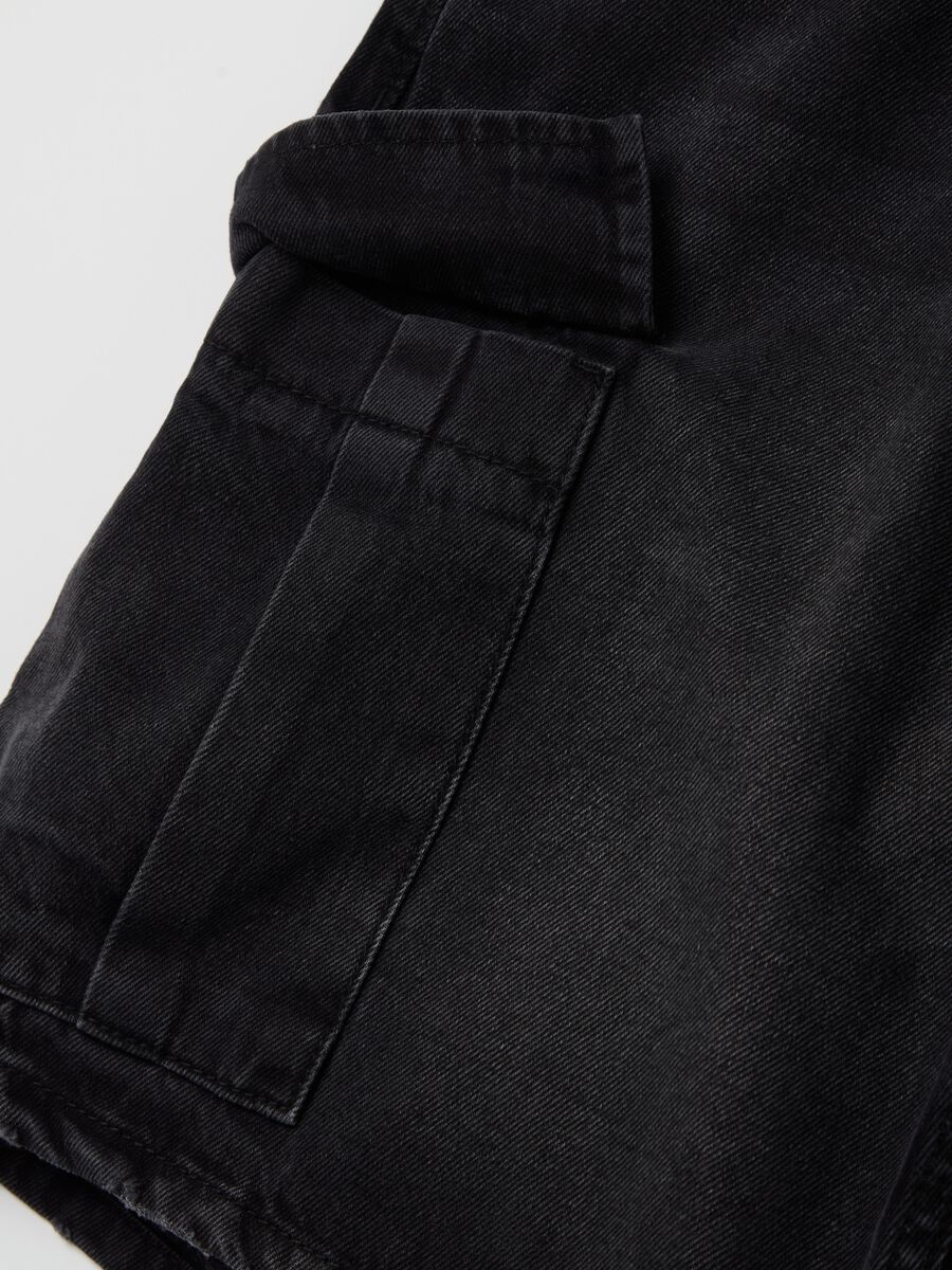 Cargo Bermuda shorts in denim_5