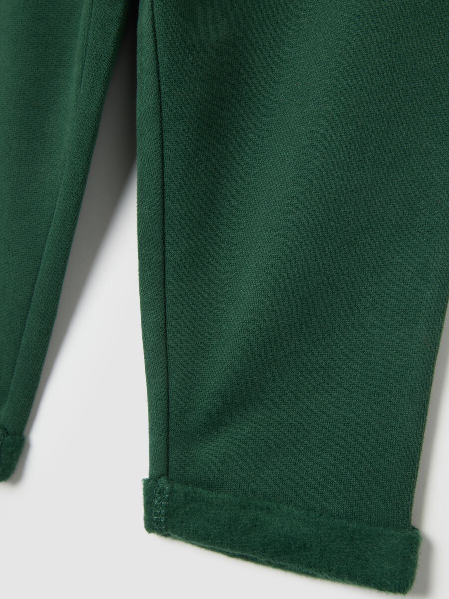 Green jogger trousers for boys in pure cotton regular fit_3