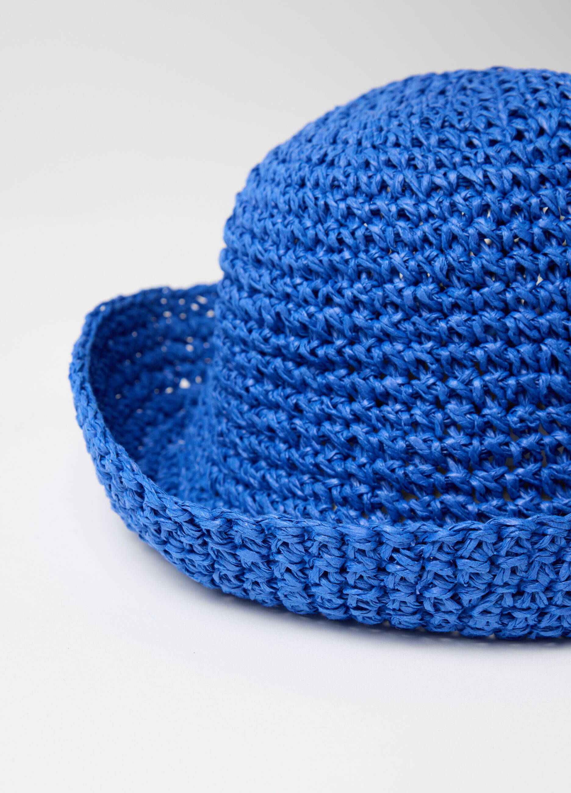 Cappello cloche da donna in carta tessile blu regular fit