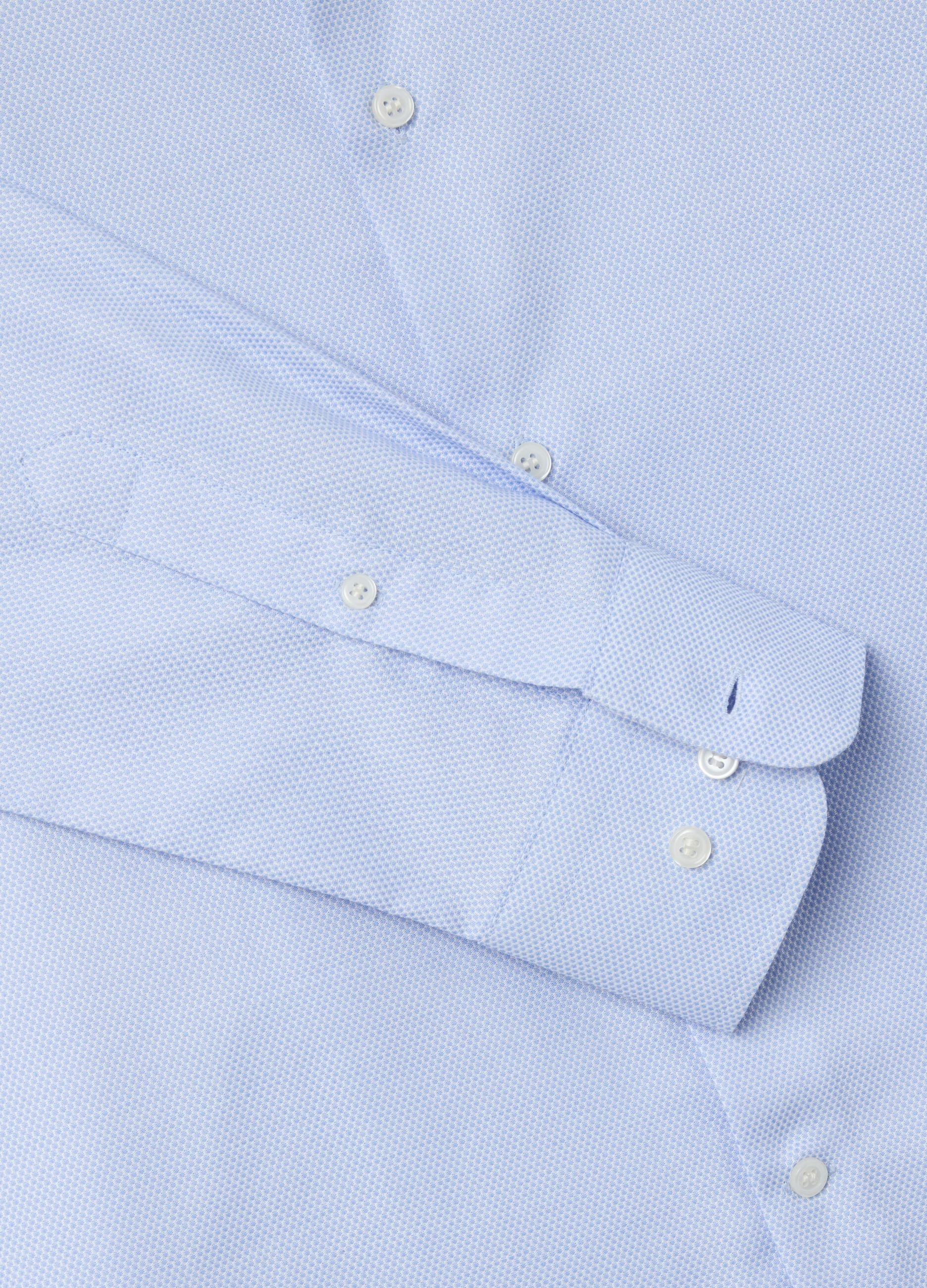Camicia in cotone stiro facile trama micro pois 