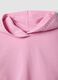 Pink pure cotton hoodie with rhinestones for girls_2