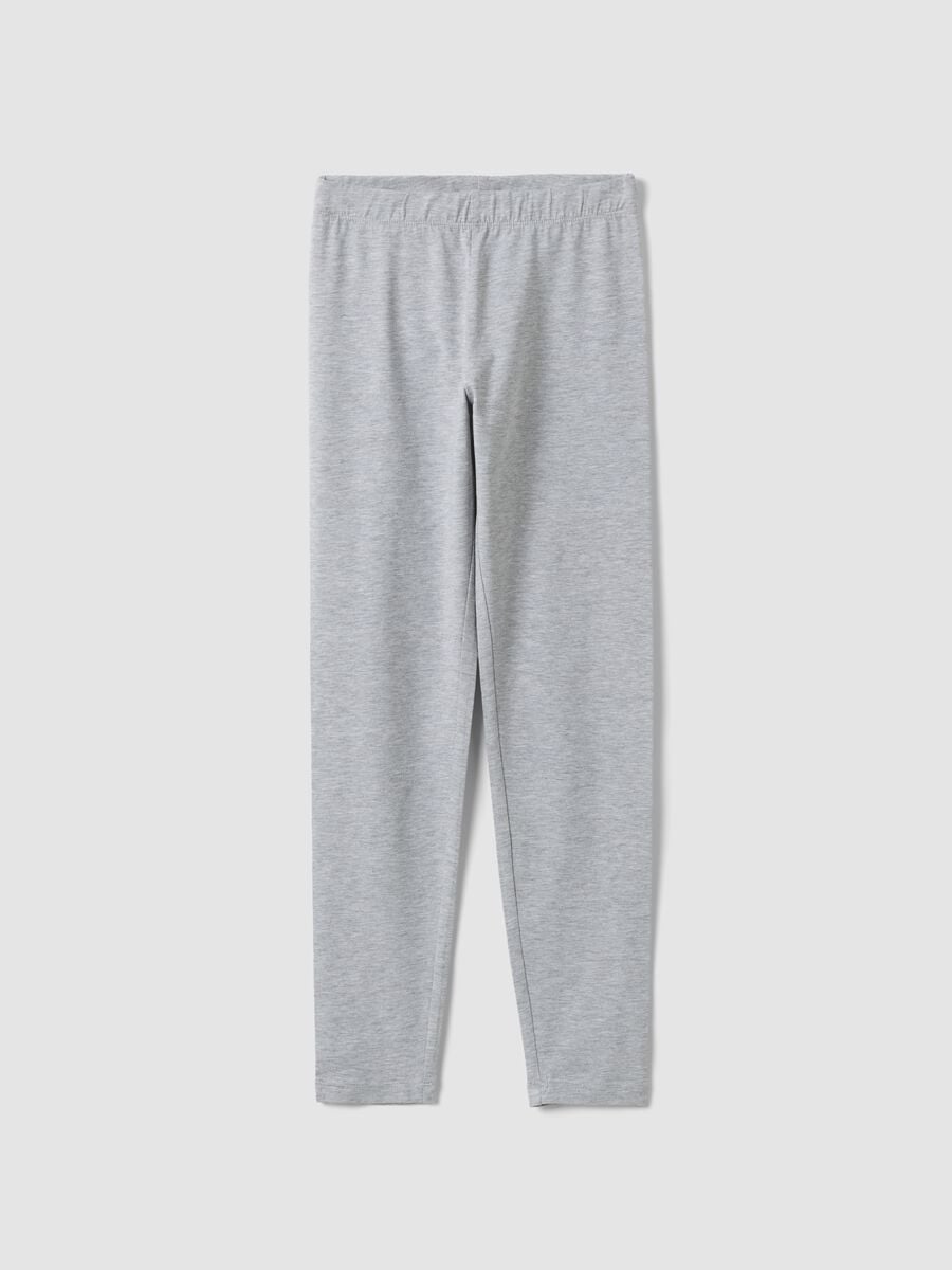 Leggings skinny grigi in misto cotone organico elasticizzato per ragazza_0