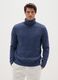 Regular fit blue turtleneck sweater_0