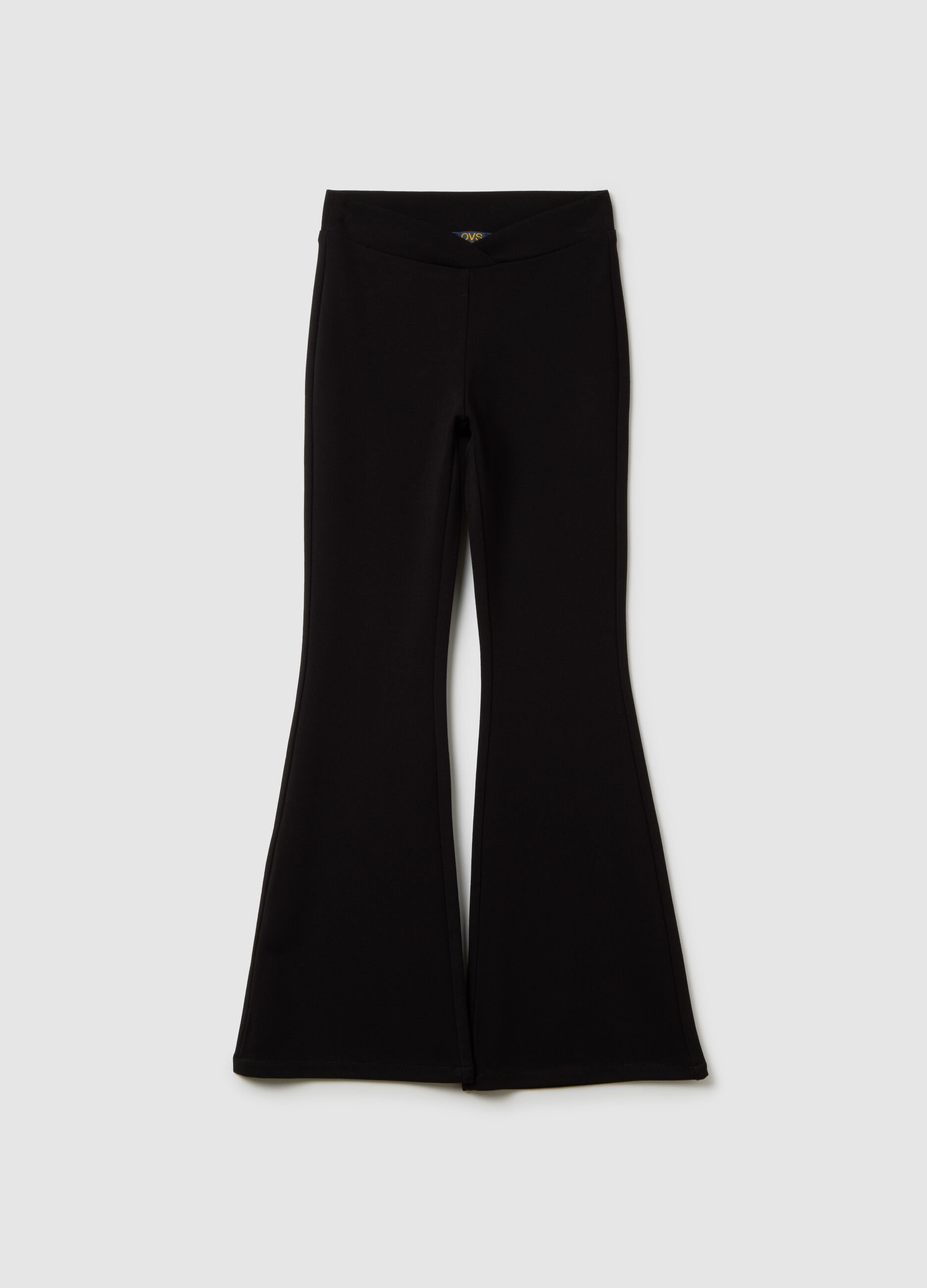Pantaloni da ragazza in misto nero flare fit