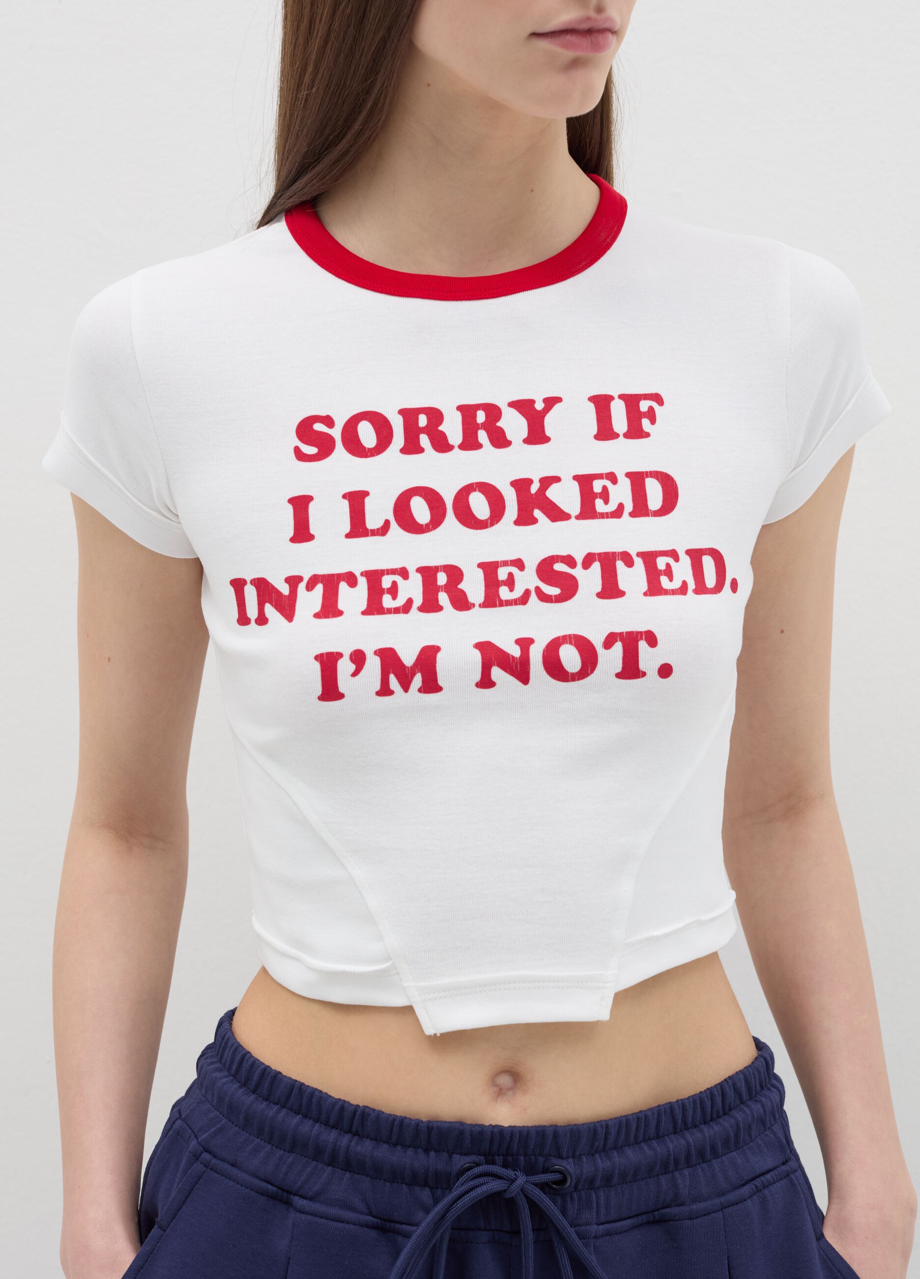 T-shirt with printed lettering