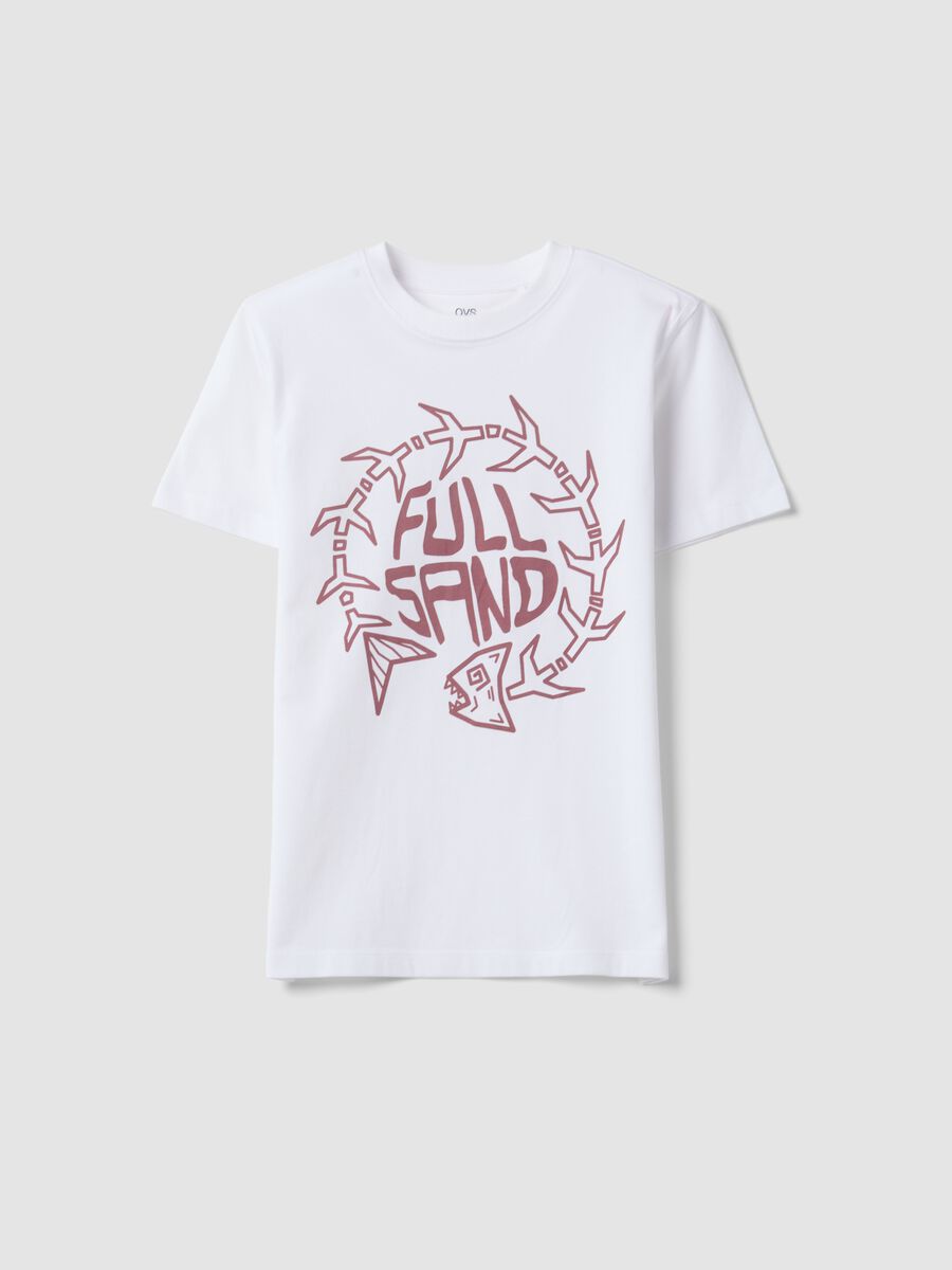 White short-sleeved organic cotton T-shirt_0