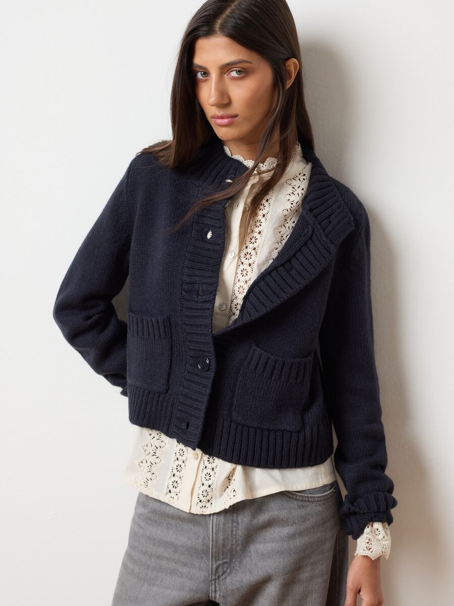 Cardigan blu regular fit_0