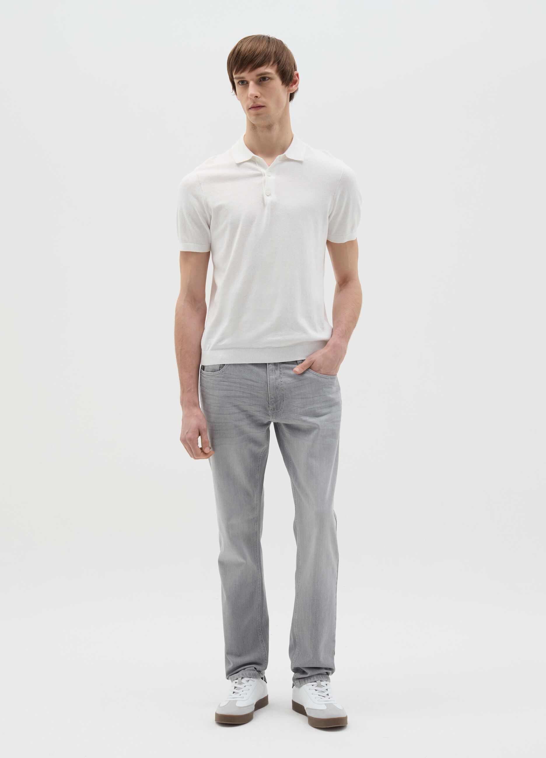 Jeans slim fit con scoloriture