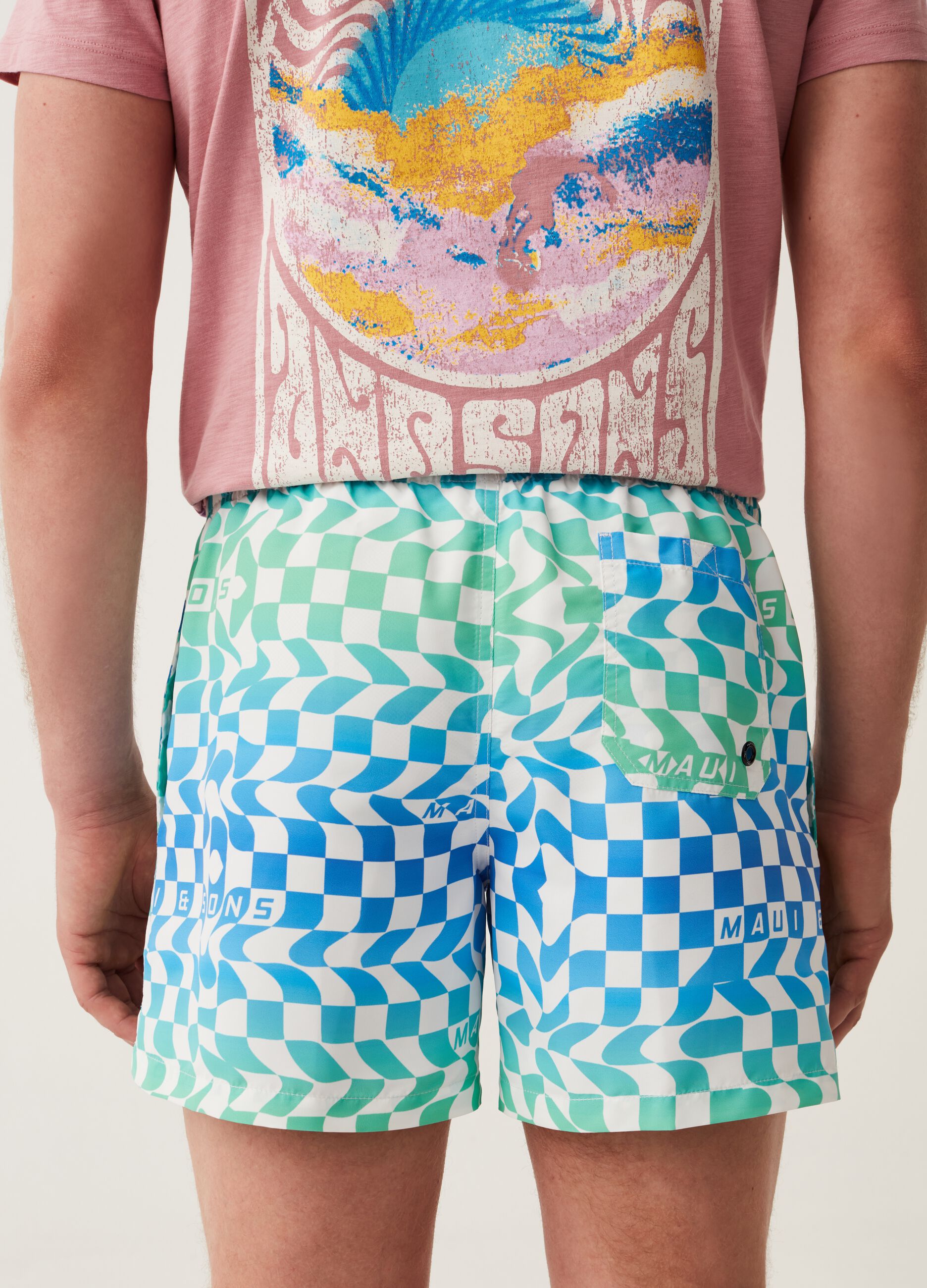 Costume boxer stampa check Maui and Sons_2