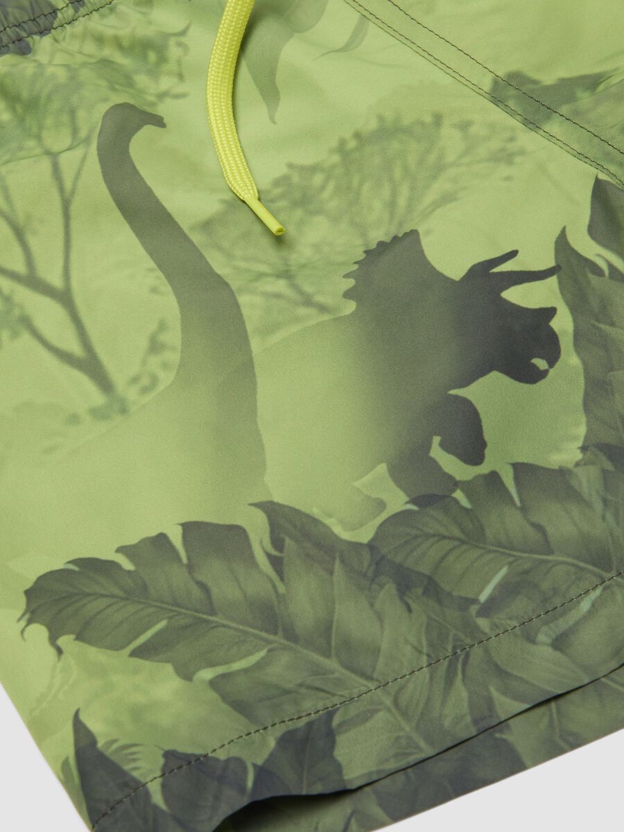 Green boys&rsquo; swim shorts with dinosaur print_3