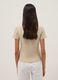 Beige short-sleeved pure cotton T-shirt_3
