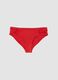 Red bikini bottoms in stretch fabric with ruched details, regular fit_0