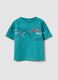 Blue pure cotton short-sleeve T-shirt for baby boy, oversized fit_0