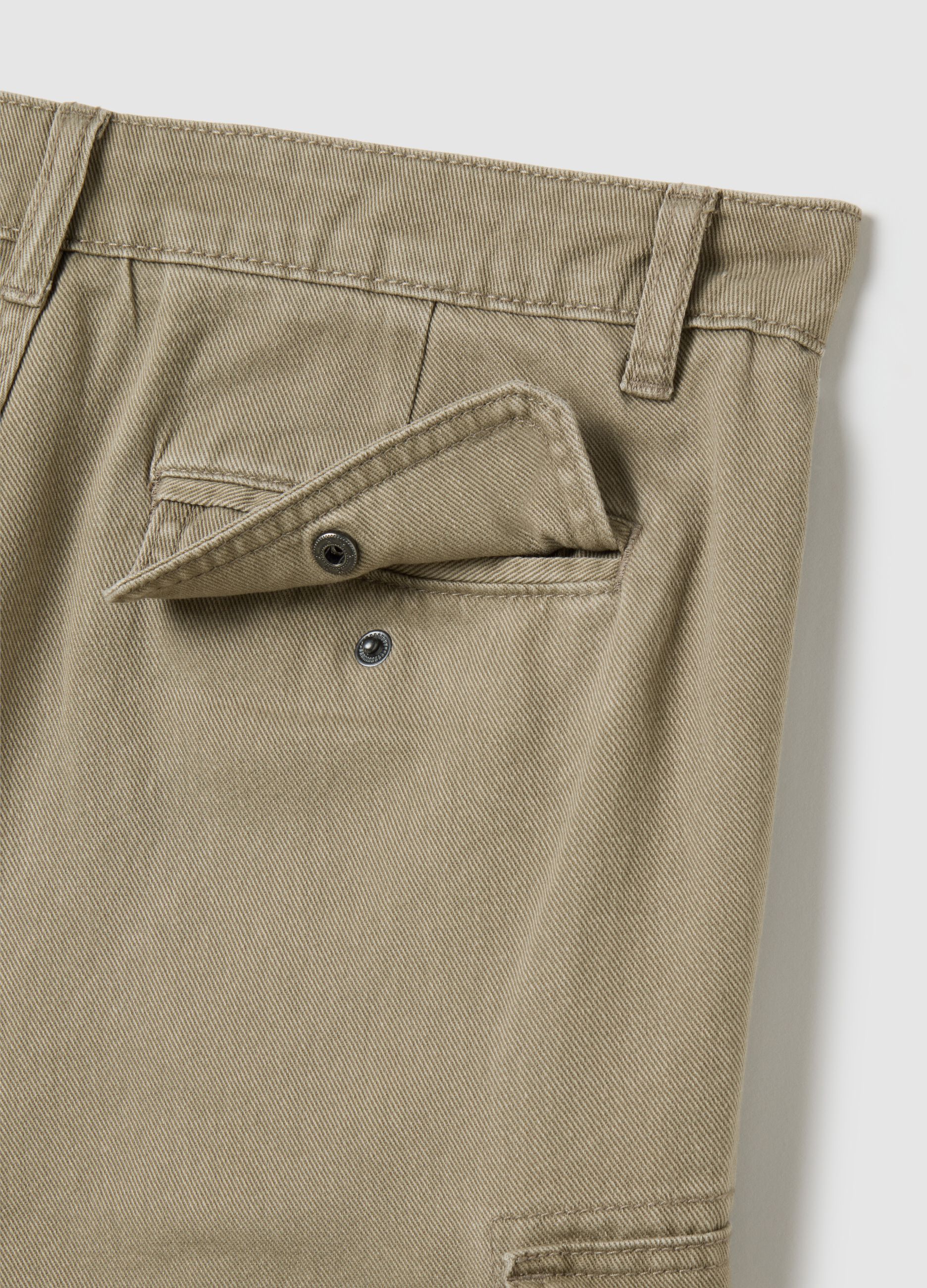 Men's Regular Fit Beige Cotton Shorts