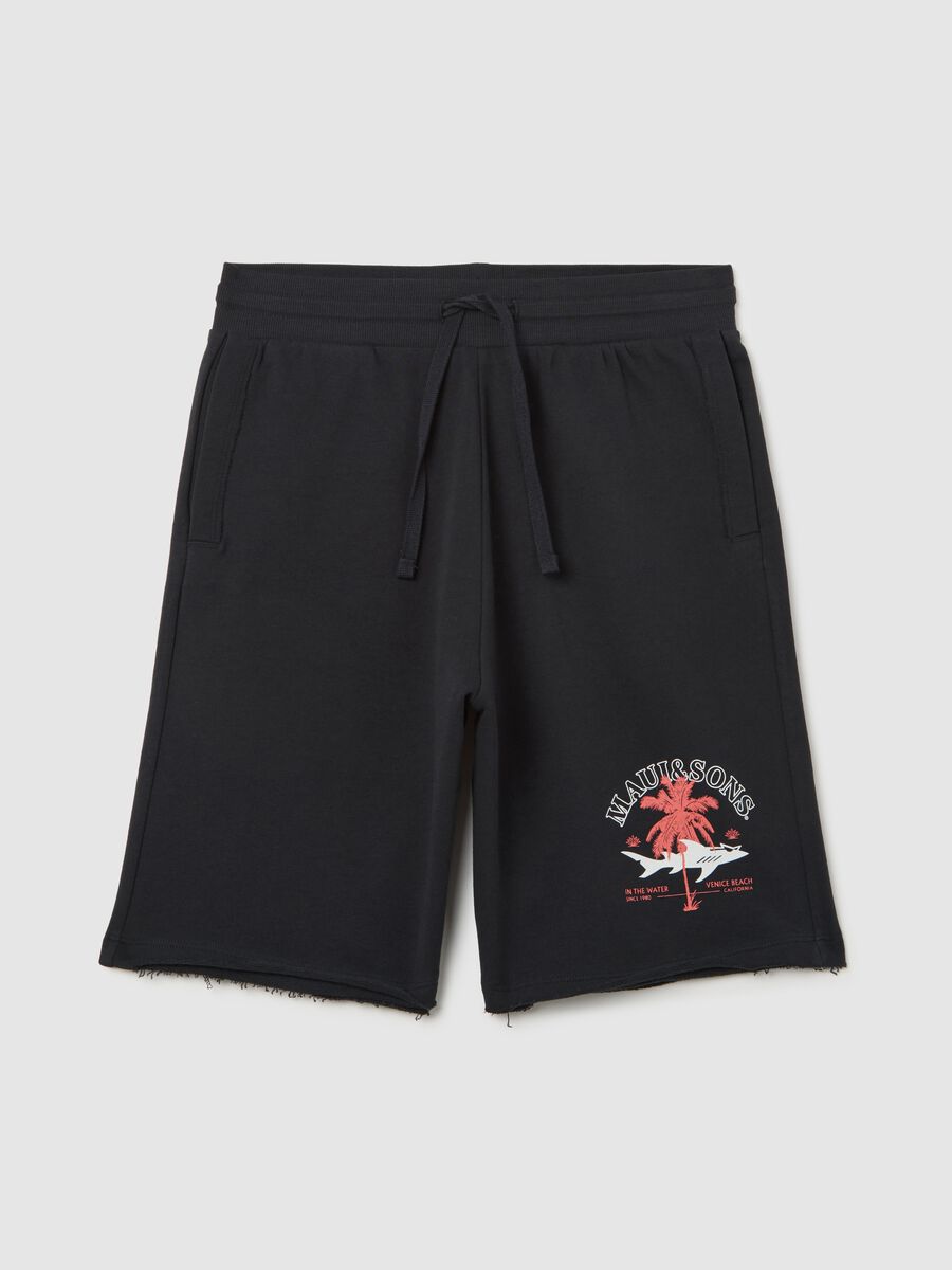 Black relaxed fit cotton Maui shorts_4